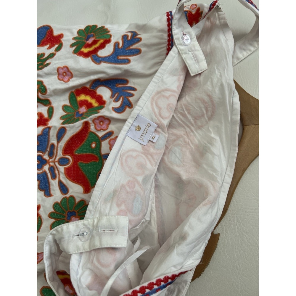 J. Marie The Landon Embroidered Floral Midi Dress XL (smaller) Boho Folk Art - Picture 5 of 11